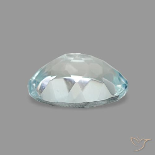 0.61캐럿 천연 라이트 블루 아쿠아마린, 타원형 컷, 6.8×4.9 mm, VVS