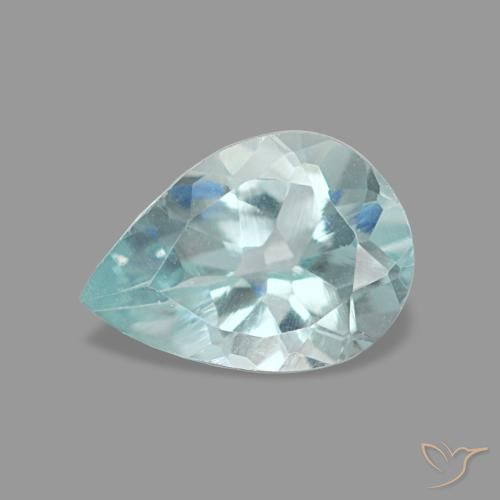0.66캐럿 천연 라이트 아쿠아 블루 아쿠아마린, 배 모양, 7×5 mm, VVS