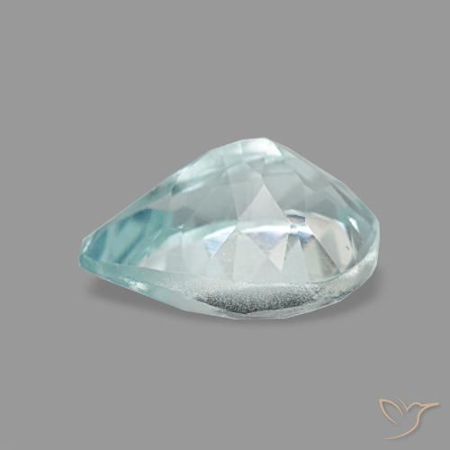 0.66캐럿 천연 라이트 아쿠아 블루 아쿠아마린, 배 모양, 7×5 mm, VVS