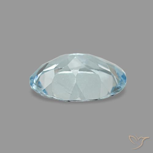 0.60캐럿 천연 베이비 블루 아쿠아마린, 타원형 컷, 7.1×5.1 mm, VVS