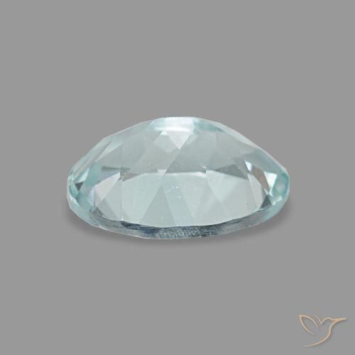 0.66캐럿 천연 밝은 녹색을 띤 파란색 아쿠아마린, 타원형 컷, 7×5 mm, VVS