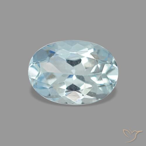 0.69ct 블루 아쿠아마린, 오벌, VVS