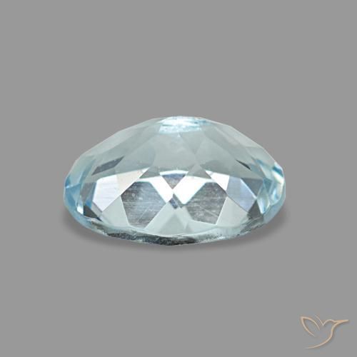 0.69캐럿 천연 라이트 블루 아쿠아마린, 타원형 컷, 6.9×5 mm, VVS