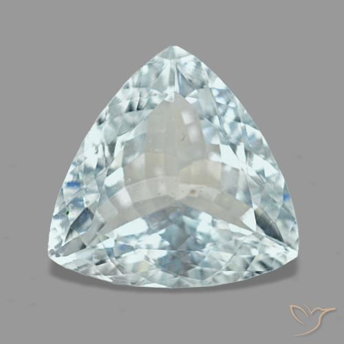 3.21캐럿 천연 페일 블루 아쿠아마린, 트릴리언, 11×10.6 mm, VS
