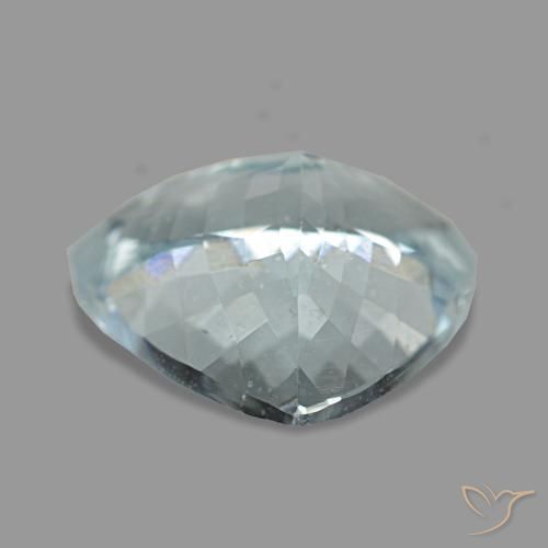 3.21캐럿 천연 페일 블루 아쿠아마린, 트릴리언, 11×10.6 mm, VS