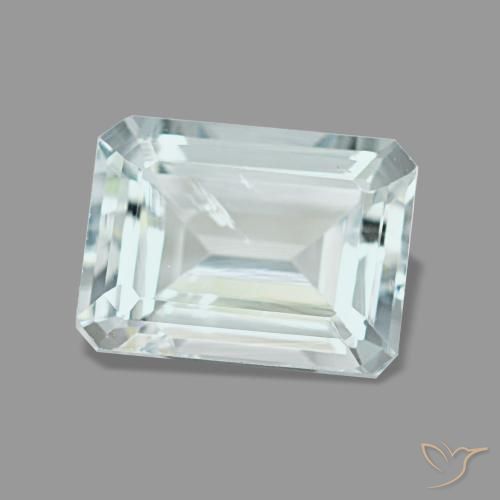1.67캐럿 천연 라이트 아쿠아 블루 아쿠아마린, 에메랄드 컷, 8.1×6.1 mm, VS