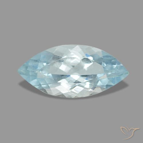 0.92캐럿 천연 라이트 블루 아쿠아마린, 마퀴즈, 10.4×5 mm, VS