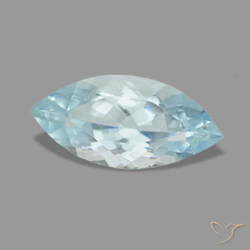 0.92캐럿 천연 라이트 블루 아쿠아마린, 마퀴즈, 10.4×5 mm, VS