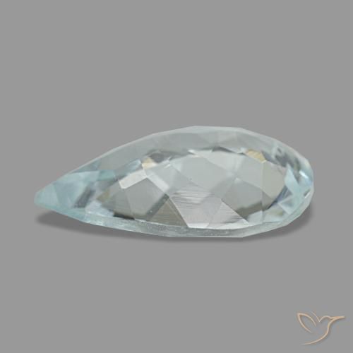 1.74캐럿 천연 라이트 아쿠아 블루 아쿠아마린, 배 모양, 11.6×7.9 mm, VS