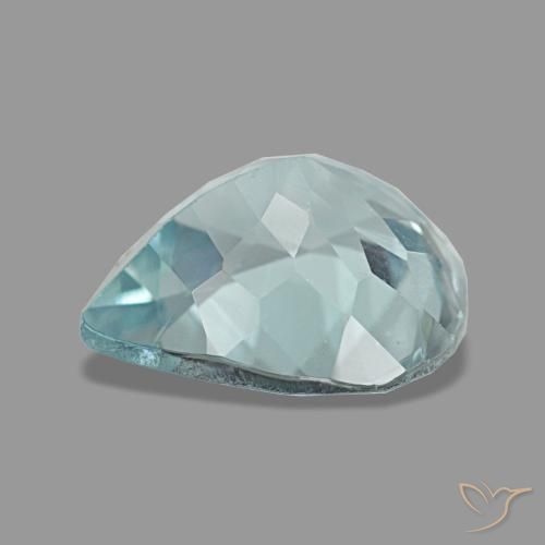 1.92캐럿 천연 라이트 아쿠아 블루 아쿠아마린, 배 모양, 9.2×8.1 mm, VS