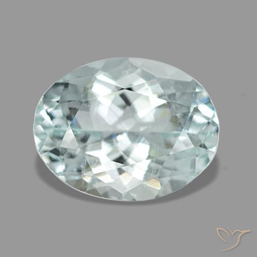 1.78캐럿 천연 라이트 블루 아쿠아마린, 타원형 컷, 9×7 mm, VS