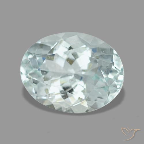 1.78캐럿 천연 라이트 블루 아쿠아마린, 타원형 컷, 9×7 mm, VS