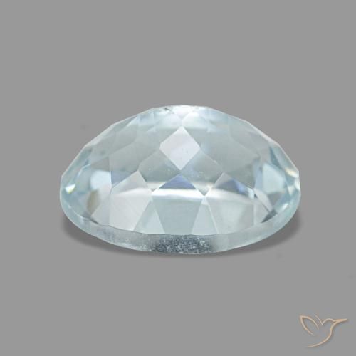 1.36캐럿 천연 라이트 아쿠아 블루 아쿠아마린, 타원형 컷, 8.1×6.1 mm, VS