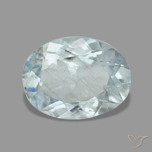 1.20캐럿 천연 라이트 아쿠아 블루 아쿠아마린, 타원형 컷, 8.5×6.5 mm, VS-SI