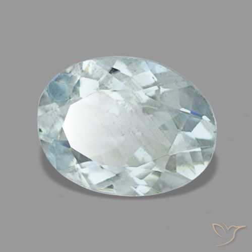 1.20캐럿 천연 라이트 아쿠아 블루 아쿠아마린, 타원형 컷, 8.5×6.5 mm, VS-SI