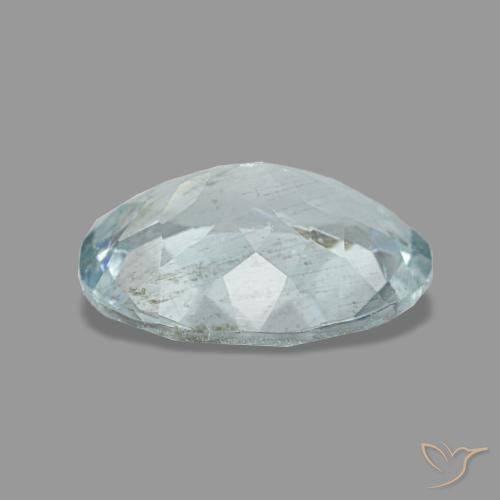 1.20캐럿 천연 라이트 아쿠아 블루 아쿠아마린, 타원형 컷, 8.5×6.5 mm, VS-SI