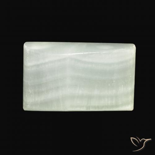 42.74ct 자연스러운 연한 초록색 아라고나이트, 바게트, 불투명체