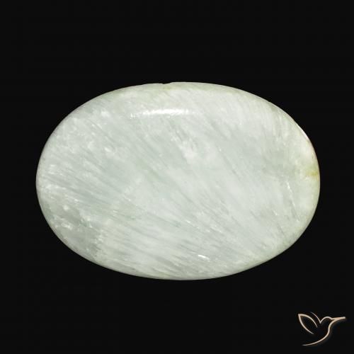 48.07ct 자연스러운 연한 초록색 아라고나이트, 타원형, 불투명체