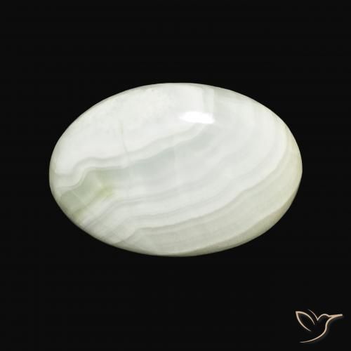 23.44ct 자연스러운 옅은 황록색 아라고나이트, 타원형, 불투명체