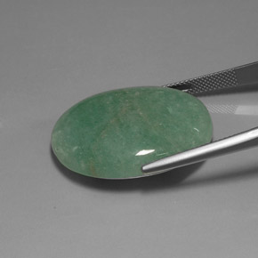 37.18캐럿 천연 그린 아벤츄린, 타원형 컷, 29.3×22.2 mm, 불투명체