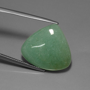 21.21캐럿 천연 그린 아벤츄린, 배 모양, 22.3×20.2 mm, 불투명체