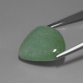 21.21캐럿 천연 그린 아벤츄린, 배 모양, 22.3×20.2 mm, 불투명체