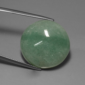 33.76캐럿 천연 그린 아벤츄린, 타원형 컷, 23.6×22.9 mm, 불투명체