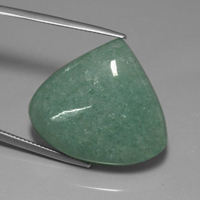36.47캐럿 천연 그린 아벤츄린, 배 모양, 26.9×24.3 mm, 불투명체
