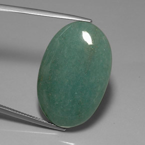 34.41캐럿 천연 그린 아벤츄린, 타원형 컷, 31.2×20.2 mm, 불투명체