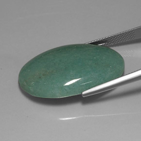 34.41캐럿 천연 그린 아벤츄린, 타원형 컷, 31.2×20.2 mm, 불투명체