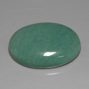 37.75캐럿 천연 그린 아벤츄린, 타원형 컷, 28.9×21.3 mm, 불투명체