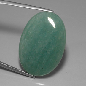 33.55캐럿 천연 그린 아벤츄린, 타원형 컷, 31.7×22 mm, 불투명체