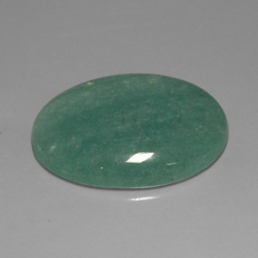 33.55캐럿 천연 그린 아벤츄린, 타원형 컷, 31.7×22 mm, 불투명체