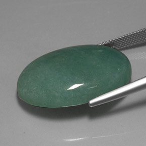 33.85캐럿 천연 그린 아벤츄린, 타원형 컷, 30.5×20 mm, 불투명체