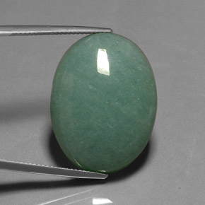 28.80캐럿 천연 그린 아벤츄린, 타원형 컷, 28.8×20.3 mm, 불투명체