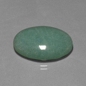 28.80캐럿 천연 그린 아벤츄린, 타원형 컷, 28.8×20.3 mm, 불투명체