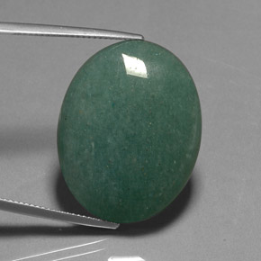 34.41캐럿 천연 그린 아벤츄린, 타원형 컷, 30.4×21.8 mm, 불투명체