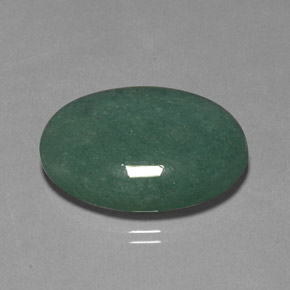 34.41캐럿 천연 그린 아벤츄린, 타원형 컷, 30.4×21.8 mm, 불투명체