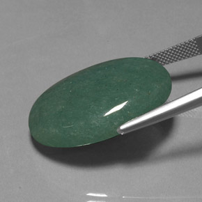 34.41캐럿 천연 그린 아벤츄린, 타원형 컷, 30.4×21.8 mm, 불투명체