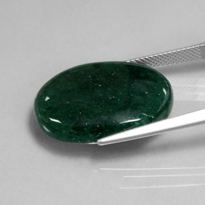 19.10캐럿 천연 그린 아벤츄린, 타원형 컷, 23.6×16.1 mm, 투명한