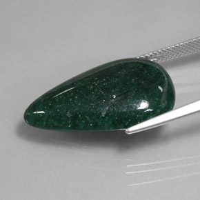 19.04캐럿 천연 그린 아벤츄린, 배 모양, 26.2×15.6 mm, 투명한
