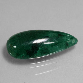 10.46캐럿 천연 그린 아벤츄린, 배 모양, 23.4×10.1 mm, 불투명체