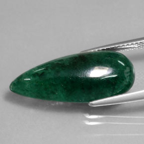 10.46캐럿 천연 그린 아벤츄린, 배 모양, 23.4×10.1 mm, 불투명체