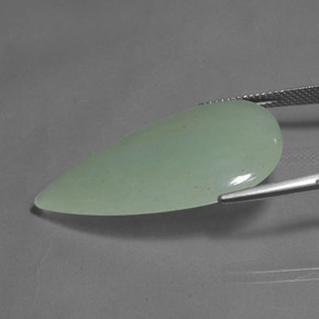 23.01캐럿 천연 밝은 그린 아벤츄린, 배 모양, 34.1×21.9 mm, 투명한
