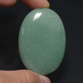 80.23캐럿 천연 그린 아벤츄린, 타원형 컷, 44×30.9 mm, 불투명체