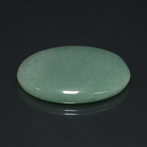80.23캐럿 천연 그린 아벤츄린, 타원형 컷, 44×30.9 mm, 불투명체
