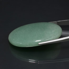 80.23캐럿 천연 그린 아벤츄린, 타원형 컷, 44×30.9 mm, 불투명체