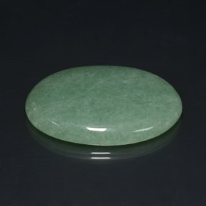 90.47캐럿 천연 그린 아벤츄린, 타원형 컷, 46.5×33.8 mm, 불투명체