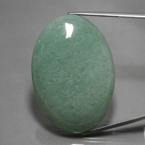 112.70캐럿 천연 그린 아벤츄린, 타원형 컷, 47.3×33 mm, 불투명체