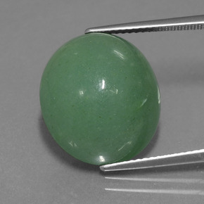 17.82캐럿 천연 그린 아벤츄린, 타원형 컷, 17.2×15.4 mm, 투명한
